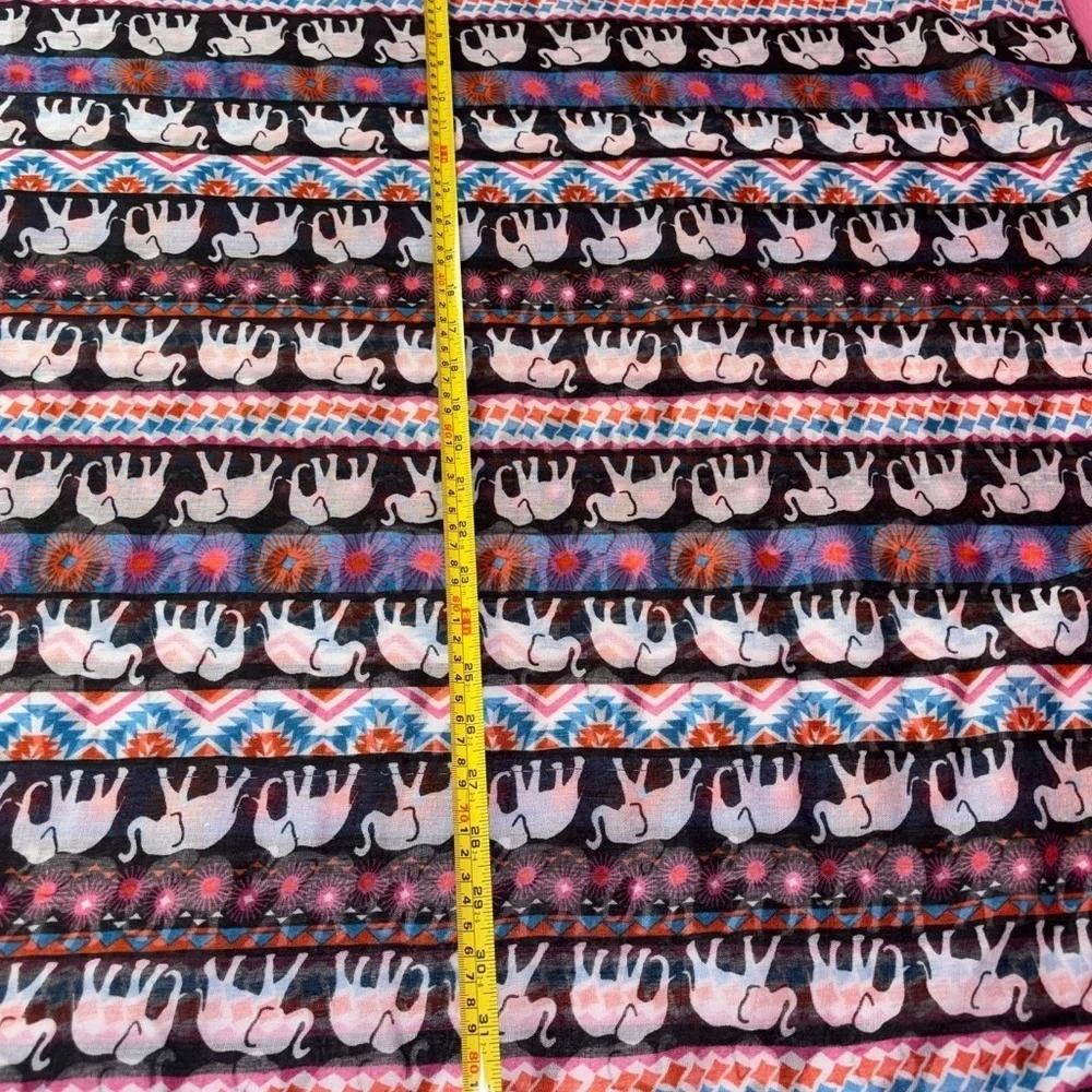 Vibrant Elephant Pattern Scarf